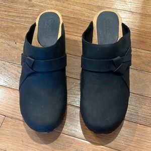 Sanita Manuella Women's Clog Wooden Oiled Leather Black Size EU 39.